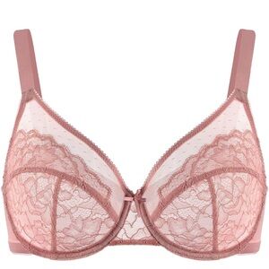 HSIA Lace Women's Minimizer Bra in Pink 34G